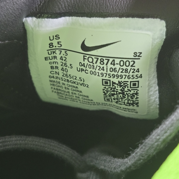 Nike Jordan Golf Shoes ADG 5 Black Green Spikeless FQ7874-002 Men's Size 8.5 New - Picture 8 of 8